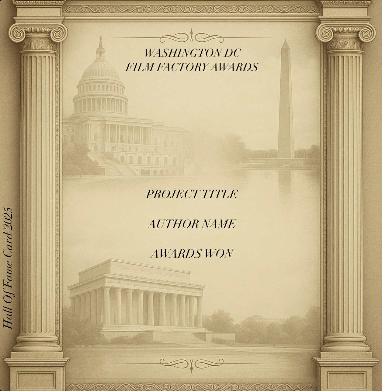 Hall Of Fame Card 2025 – WASHINGTON DC FILM FACTORY AWARDS