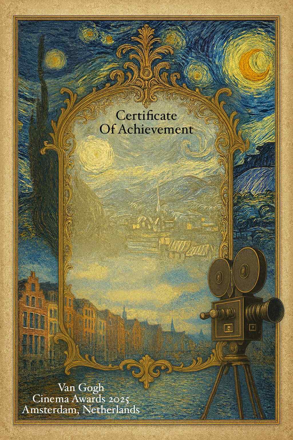 Certificate of Achievement – Van Gogh Cinema Awards 2025
