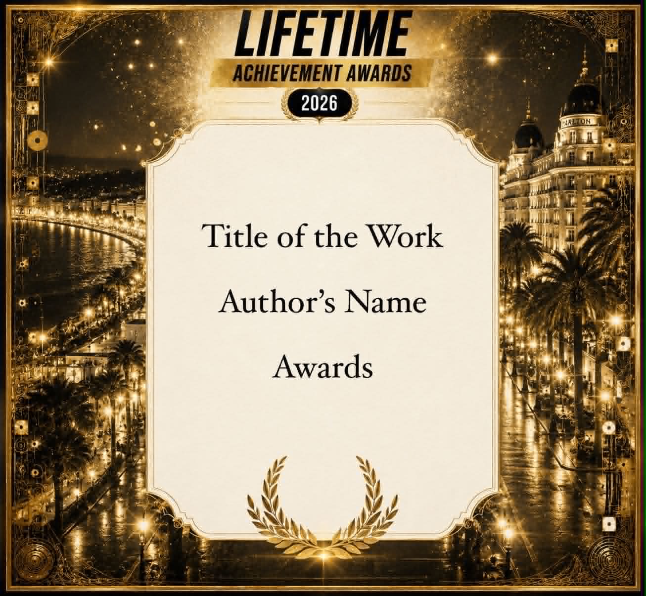 The Lifetime Achievement Awards – Personalized Certificate