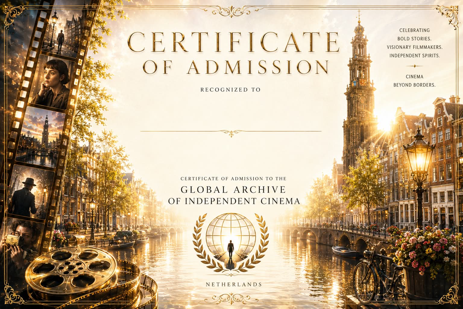 Global Archive of Independent Cinema – Certificate of Admission